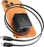 4-in-1 Retractable GaN 45W Wall Charger Plug for iPhone 17, Travel Essentials Brick Multiport Dual 31.5" Cables (USB C+Lightning) Adapter Fast Charging Block for iPhone 16/15/14/13/12, iPad, Galaxy - Image 2