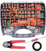 482 PCS DT Deutsch Connector Kit with 2 3 4 6 8 12 Pin Waterproof Automotive Electrical Connectors, Includes Deutsch Crimping Tool & Removal Tool, Size 16 Solid Contacts (14-20AWG) - Image 2