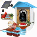 64GB Smart Bird Feeder with Camera Solar Powered, AI Identify 10K+ Bird Aves, 2K 3MP HD Live Video &Playback on Phone, 2.4G WiFi Birdhouse Camera Wireless Outdoor-Watching House (Light Blue) - Image 2