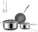 7-Piece 5 Ply Stainless Steel Cookware Set with Lids, Pots and Pans Set Non Stick, Non-Toxic, for Induction, Oven, Dishwasher Safe, RV Essentials, Kitchen Appliances - Image 2