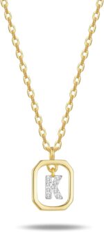 925 Sterling Silver Initial Necklace for Women Dainty Pendant Trendy Letter A-Z Choker Necklaces with Cubic Zirconia Minimal Jewelry - Image 2