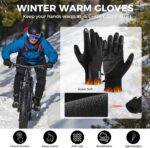 AURUZA Winter Gloves Men Women, Zipper Cycling Gloves Touch Screen, Windproof Warm Gloves Cold Weather, Anti-Slip Sports Gloves for Cycling Driving Running Hiking Climbing Skiing Sports - Image 2