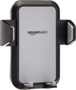 Amazon Basics Universal Portable Smartphone Holder for Car, Easy to Install Air Vent Mount, Adjustable and Secure, Grey - Image 2