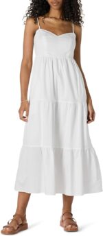 Amazon Essentials Womens Fit and Flare Empire Waisted Cotton Sateen Tiered Maxi Dress - Image 2