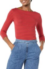 Amazon Essentials Womens Slim-Fit 3/4 Sleeve Boat Neck T-Shirt - Image 2
