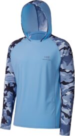 BASSDASH Men’s UPF 50 Performance Fishing Shirt Cooling Hoodie Camo Long Sleeve FS17M - Image 2
