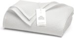 BOLL & BRANCH Waffle Bed Blanket - King/Cal King, White - Luxury 100% Organic Cotton - Soft, Lightweight and Breathable - Textured Waffle Weave - Image 2