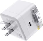 Basix by iOttie 35W GaN Wall Charger with Built-in Retractable USB-C Cable and Extra USB-C Port, Dual Device Fast Charging, Compact Travel Charger with Folding Prongs - Image 2