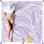 Beach Blanket Waterproof Sandproof Extra Large Beach Mat 79" X 83"/120"x108"for 1-8 Adults Quick Drying Durable Outdoor Picnic Mat for Beach Travel Camping Hiking - Image 2