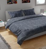 Bless International Handmade Organic Cotton Kantha Quilt Luxury Comforter 3-Pieces Set - Lightweight Block Printed & Stitched - King Size, Indigo Color Bedspread (Includes 1 Quilt and 2 Pillow Shams) - Image 2