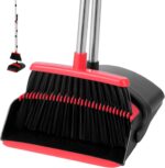 Broom and Dustpan Set, Broom with Dustpan Combo Set 54-in Long Adjustable Handle with Dust Pan Combo Teeth for Home Office Kitchen Lobby Floor Pet Hair Indoor&Outdoor Cleaning - Image 2