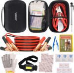 Car Emergency Kit with Battery Jumper Cables,Car Accessories for Men or Women,Emergency Car Kit,Roadside Automotive Safety Kit for Car,Vehicle,Truck or SUV,Gifts for Men or Him,Black - Image 2