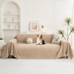 Couch Cover for 3-4 Cushion Couch Sofa Cover for Dog, Couch Covers for Oversized Sofa, Sofa Covers Washable Pet Couch Covers, Sofa Slipcover Non-Slip L Shape Couch Cover, 71''x150'', Khaki - Image 2