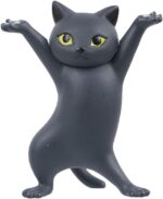 Cute Cat Pen Holder for Desk, Funny Cat Figurine Office Accessories, Unique Pencil Holder for Cat Lovers (Black) - Image 2