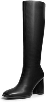 DREAM PAIRS Knee High Boots for Women Square Toe Gogo Chunky Heel Tall Boot Fashion Side Zipper Long Boot - Image 2