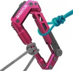 Dark Pink Color Multitool Carabiner EDC Pocket Multi-tool Knife Gifts for Mom Women Wife, EDC Carabiners Keychain with Bottle Opener, Rope Cutter, Window Breaker, for Camping Hiking (Deep Pink) - Image 2