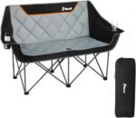 EMERIT Oversized Camping Chair with 650LB Capacity - Heavy Duty Folding Loveseat Camping Couch with Deep Seat & Rip-Resistant Fabric, Padded Comfort, Cup Holders for Outdoor, Lawn & Sports. - Image 2