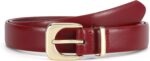 Earnda Belts for Women Faux Leather Waist Belt with Gold/Silver Buckle Casual Jeans Pants Dresses - Image 2
