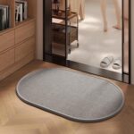 Eunoia Bathroom Rugs 20x31,Ellipses Bath Mats for Bathroom with Non Slip, Washable,Quickly Absorption Bath Rugs, Machine Washable Dry, Bath Mat for Floor, Tub and Shower,Grey - Image 2