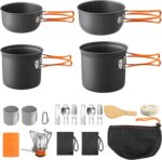 FUNYKICH Camping Pots and Pans Set, Non-Stick Camping Cooking Set, Lightweight Camping Cookware with Storage Bag for Camping, Backpacking, Outdoor Cooking & Picnic - Image 2