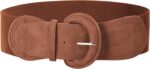 GRACE KARIN Women's Suede Elastic Belt Wide Stretchy Belt Vintage Chunky Buckle Belts S-XXL - Image 2