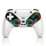 Gamrombo LED Wireless Controller for PS5, Compatible with PS5 Pro/Slim/PC, Dual Vibration, Macro/Turbo Function, 3.5mm Audio Jack, 6-Axis Motion Contro Gamepad with Speaker(White) - Image 2