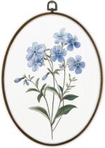 Gnmduw Blue Hydrangea Floral Oval Wall Art Framed, Blue Hydrangea Flower Canvas Prints Hanging Decor Decorations, Coquette Hydrangeas Wall Art Decor for Bedroom Home Bathroom, 8.7x11.3 Inch - Image 2