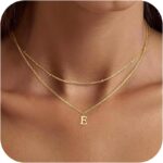 Gold Initial Necklaces for Women, 14K Gold Plated Letter Necklace Tiny A-Z Pendant Choker Cute Necklace Personalized Monogram, Dainty Gold Layered Initial Necklace Jewelry for Women Birthday Gifts - Image 2
