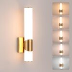 Gold Wall Sconce 5CCT Dimmable Bathroom Sconce with Acrylic Shade LED 15 inch Hardwired Wall Light Fixtures for Bathroom Living Room Bedroom Hallway - Image 2