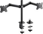 HUANUO Dual Monitor Mount for 2 Monitors up to 30 inches, Heavy Duty Dual Monitor Stand Holds up to 22 lbs, Dual Monitor Arm with Height Adjustable Tilt Swive Rotate, VESA Hole 75mm or 100mm - Image 2