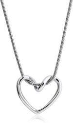 Heart Pendant Necklace – Classic Silver Heart Necklace with Minimalist Design, Dainty Love Jewelry for Women, Everyday Simple Necklace for Gift - Image 2