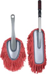 IPELY 2 Pack Large Car Duster Exterior Scratch Free with Extendable Handle and Car Duster Interior, Wax Cotton Hair Dusters (Red) - Image 2