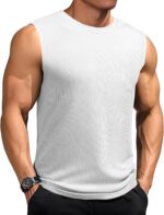 JMIERR Men's Ribbed Tank Tops Knit Sleeveless Workout T Shirt Muscle Gym Fitness Tee - Image 2
