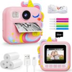 KOKODI Kids Camera Instant Print, Toddler Cameras Christmas Birthday Gifts for Girls Age 3-12, Digital Video Instant Printable Camera for Kids,Toys for Ages 5-7 Girls (Pink) - Image 2