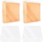 LANIAKEA 4 PCS Plastic Sofa Cushion Covers 28x28x9 Inch PVC Waterproof Couch Covers Clear Furniture Sofa Seat Slipcover for Against Cat Dog Clawing Scratching - Image 2