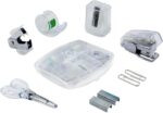 LD Products Clear Mini Office Supply Kit Portable Case with Scissors, Paper Clips, Tape Dispenser, Pencil Sharpener, Stapler & Staple Remover - Image 2