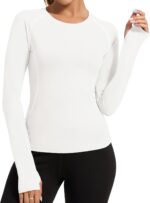 Loovoo Workout Tops for Women 1/2 Pack Long Sleeve Athletic Shirts with Thumb Holes Breathable Quick Dry Yoga T-Shirts - Image 2