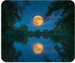 Mousepad Full Moon Reflected on Night Lake with Trees Mystic and Natural Image for Office Inspirational Decoration Mouse Pad Mouse Pad Landscape Tranquil - Image 2