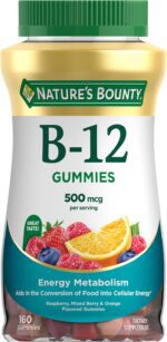 Nature's Bounty Vitamin B12 Gummies, Dietary Supplement, Supports Energy Metabolism and Nervous System Health, Mixed Berry Flavor, 500mcg, 160 Count - Image 2