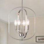 Nickel Chandelier Light, Modern Farmhouse Chandeliers for Dining Room Light Fixture, Adjustable Pendant Lights Kitchen Island Foyer Lighting Fixtures Rustic Kitchen Chandelier for Entryway Living Room - Image 2