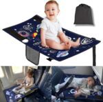 Non-Inflatable Toddler Airplane Bed - Portable Travel Bed for Kids 1-3 Years with Carry Bag | Universal Fit for Airlines | Airplane Seat Extender & Foot Rest for Flights | Machine Washable Cover(Blue) - Image 2