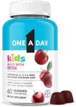 One A Day Kids Multivitamin with Iron Gummy, Vitamin D, Vitamin C, E, Zinc for Immune Support, Gummy Vitamins, Kids Multivitamin Gummies with Iron, Cherry Flavor, 60 Count (Packaging May Vary) - Image 2