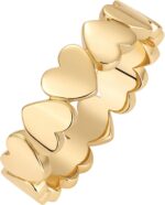 PAVOI 14K Gold Plated Heart Stackable Rings for Women | Love Valentines Statement Chunky Signet Ring Band | Friendship Rings - Image 2