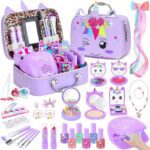 PERRYHOME Kids Makeup Kit for Girls, Kids Makeup Sets for Girls 5-8 Unicorn Washable Real Cosmetic Set Nail Polish Set Birthday Christmas Gifts Princess Toys for 4 5 6 7 8 9 10 11 12 Year Old(Purple) - Image 2