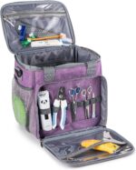 Pet Grooming Bag, Dog Grooming Supplies Organizer Tote Bag, Perfect for Pet Grooming Tool Kit Accessories-Purple - Image 2