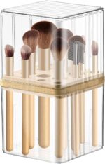 Poeland Makeup Brush Holder, Cosmetic Brush Organizer with 16 Holes and Lid, Makeup Holder for Makeup Brush - Image 2