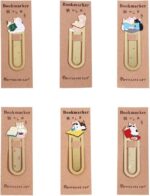Pokinge 6 Pcs Cute Cat Bookmarks, Gold Metal Cartoon Cat Bookmark Creative Student Stationery Office Supplies for Work and Study Lovely Gifts for Kids(6 Styles) - Image 2