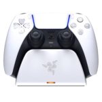 Razer Quick Charging Stand for PlayStation 5: Charge - Curved Cradle Design Matches PS5 DualSense Wireless Controller One-Handed Navigation USB Powered White (Controller Sold Separately) - Image 2