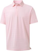 Rouen Polo Shirts for Men Dry Fit Performance Heather Stripe Golf Polo Moisture Wicking Lightweight Breathable Golf Shirts - Image 2