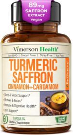 Saffron Supplements – 89mg Saffron Extract and 1000mg Tumeric Blend – Turmeric Supplement with Ceylon Cinnamon and Cardamom for Mood, Memory & Eye Health – Joint Supplements for Women & Men – 60 Count - Image 2